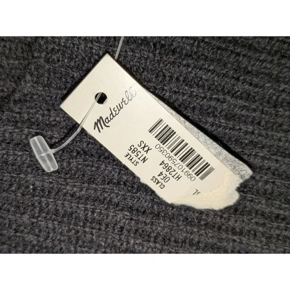 Madewell XXS Black‎ Sweater Square Neck Ribbed Knit Balloon Long Sleeve NWT $118 - Picture 9 of 12